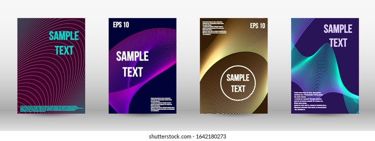 Modern abstract background. A set of modern abstract oblong objects from vector abstract lines. Geometric template with lines for booklet cover. Trendy geometric patterns. EPS10 Vector Design.
