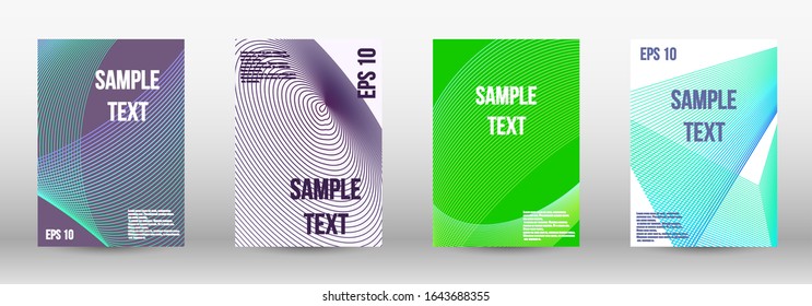 Modern abstract background. A set of modern abstract oblong objects from vector abstract lines. Geometric template with lines for booklet cover. Trendy geometric patterns. EPS10 Vector Design.