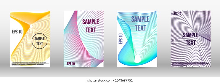 Modern abstract background. A set of modern abstract oblong objects from vector abstract lines. Wave lines.Striped background.  Trendy geometric patterns. EPS10 Vector Design.