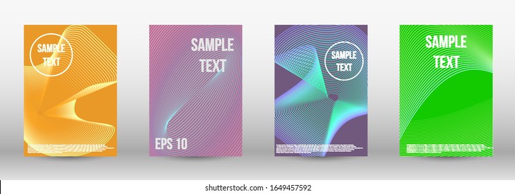 Modern abstract background. A set of modern abstract oblong objects from vector abstract lines. Geometric template with lines for booklet cover. Trendy geometric patterns. EPS10 Vector Design.