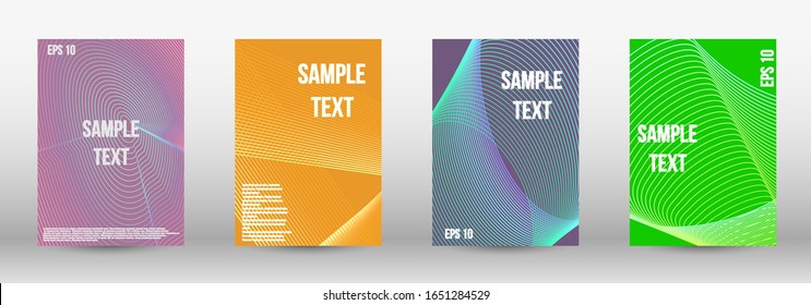 Modern abstract background. A set of modern abstract oblong objects from vector abstract lines. Geometric template with lines for booklet cover. Trendy geometric patterns. EPS10 Vector Design.