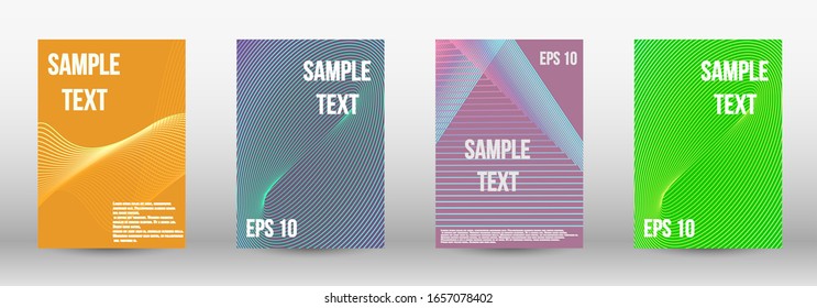 Modern abstract background. A set of modern abstract oblong objects from vector abstract lines. Wave lines.Striped background.  Trendy geometric patterns. EPS10 Vector Design.