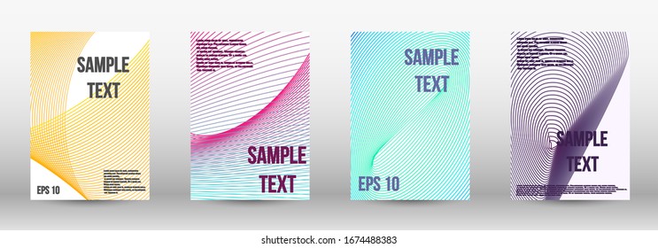 Modern abstract background. A set of modern abstract oblong objects from vector abstract lines. Wave lines.Striped background.  Trendy geometric patterns. EPS10 Vector Design.