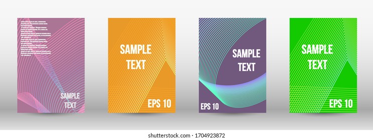 Modern abstract background. A set of modern abstract oblong objects from vector abstract lines. Geometric template with lines for booklet cover. Trendy geometric patterns. EPS10 Vector Design.