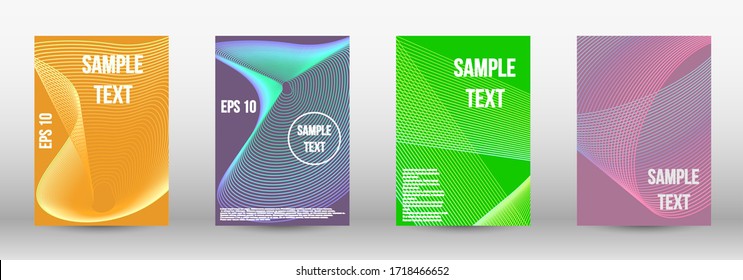Modern abstract background. A set of modern abstract oblong objects from vector abstract lines. Geometric template with lines for booklet cover. Trendy geometric patterns. EPS10 Vector Design.