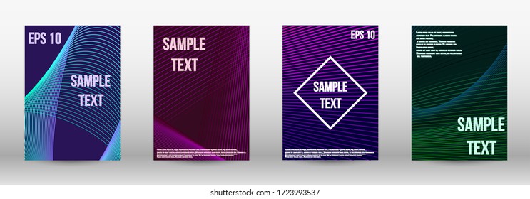 Modern abstract background. A set of modern abstract oblong objects from vector abstract lines. Geometric template with lines for booklet cover. Trendy geometric patterns. EPS10 Vector Design.