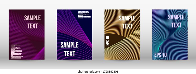 Modern abstract background. A set of modern abstract oblong objects from vector abstract lines. Geometric template with lines for booklet cover. Trendy geometric patterns. EPS10 Vector Design.
