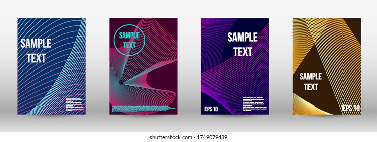 Modern abstract background. A set of modern abstract oblong objects from vector abstract lines. Wave lines.Striped background.  Trendy geometric patterns. EPS10 Vector Design.