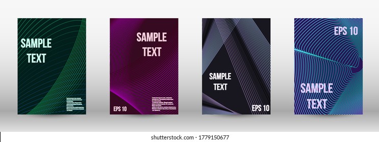 Modern abstract background. A set of modern abstract oblong objects from vector abstract lines. Geometric template with lines for booklet cover. Trendy geometric patterns. EPS10 Vector Design.