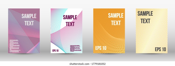 Modern abstract background. A set of modern abstract oblong objects from vector abstract lines. Geometric template with lines for booklet cover. Trendy geometric patterns. EPS10 Vector Design.