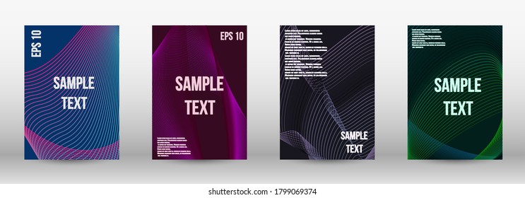Modern abstract background. A set of modern abstract oblong objects from vector abstract lines. Wave lines.Striped background.  Trendy geometric patterns. EPS10 Vector Design.