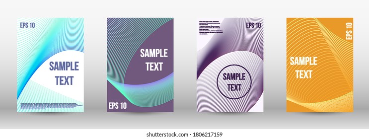 Modern abstract background. A set of modern abstract oblong objects from vector abstract lines. Geometric template with lines for booklet cover. Trendy geometric patterns. EPS10 Vector Design.