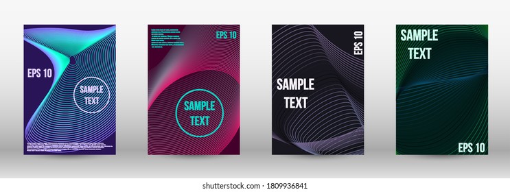 Modern abstract background. A set of modern abstract oblong objects from vector abstract lines. Wave lines.Striped background.  Trendy geometric patterns. EPS10 Vector Design.