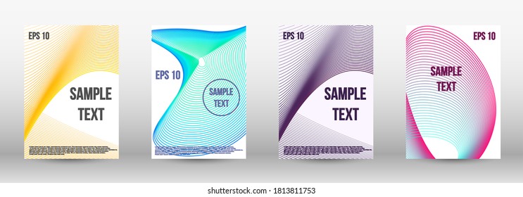 Modern abstract background. A set of modern abstract oblong objects from vector abstract lines. Geometric template with lines for booklet cover. Trendy geometric patterns. EPS10 Vector Design.