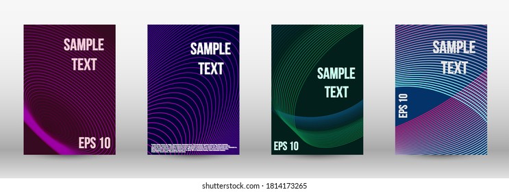 Modern abstract background. A set of modern abstract oblong objects from vector abstract lines. Geometric template with lines for booklet cover. Trendy geometric patterns. EPS10 Vector Design.