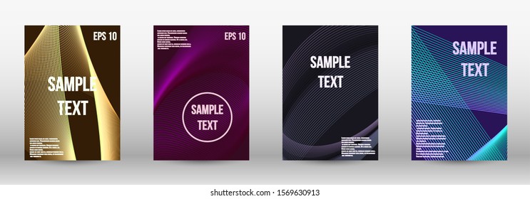 Modern abstract background. A set of trendy covers.  Geometric template with lines for booklet cover. Trendy geometric patterns. EPS10 Vector Design.