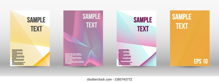 Modern abstract background. A set of trendy covers.  Wave lines.Striped background.  Trendy geometric patterns. EPS10 Vector Design.