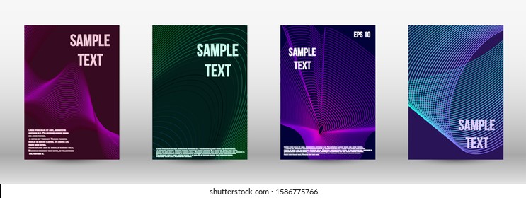 Modern abstract background. A set of trendy covers.  Wave lines.Striped background.  Trendy geometric patterns. EPS10 Vector Design.