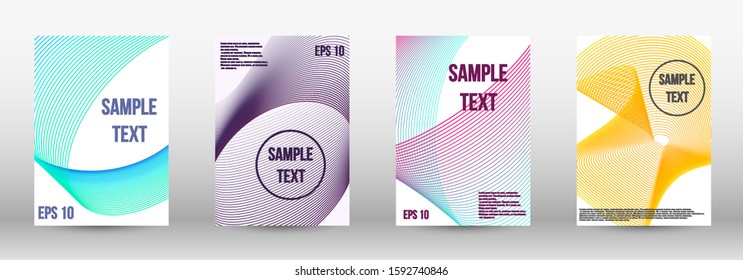 Modern abstract background. A set of trendy covers.  Wave lines.Striped background.  Trendy geometric patterns. EPS10 Vector Design.