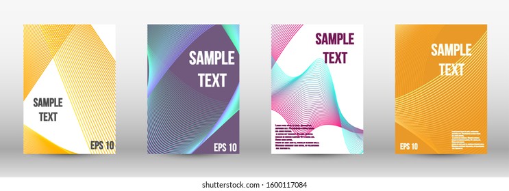Modern abstract background. A set of trendy covers.  Geometric template with lines for booklet cover. Trendy geometric patterns. EPS10 Vector Design.