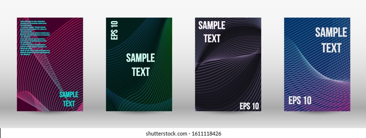 Modern abstract background. A set of trendy covers.  Wave lines.Striped background.  Trendy geometric patterns. EPS10 Vector Design.