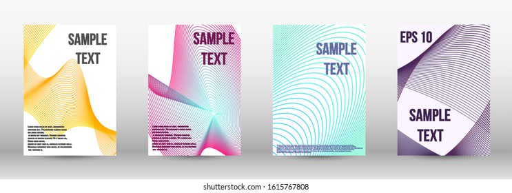 Modern abstract background. A set of trendy covers.  Wave lines.Striped background.  Trendy geometric patterns. EPS10 Vector Design.