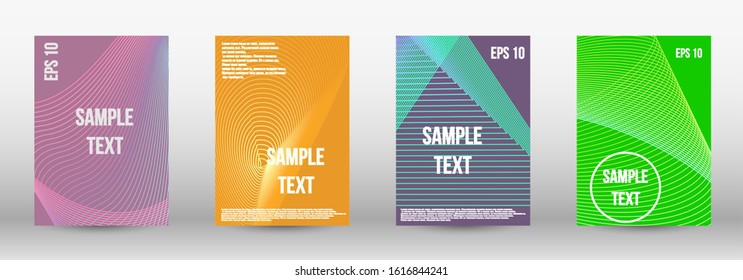 Modern abstract background. A set of trendy covers.  Wave lines.Striped background.  Trendy geometric patterns. EPS10 Vector Design.