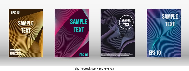 Modern abstract background. A set of trendy covers.  Wave lines.Striped background.  Trendy geometric patterns. EPS10 Vector Design.