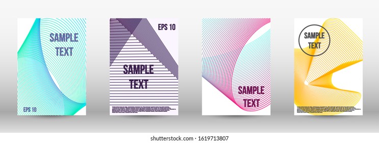 Modern abstract background. A set of trendy covers.  Wave lines.Striped background.  Trendy geometric patterns. EPS10 Vector Design.