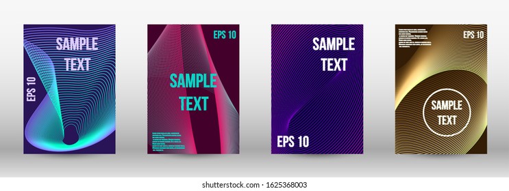 Modern abstract background. A set of trendy covers.  Wave lines.Striped background.  Trendy geometric patterns. EPS10 Vector Design.