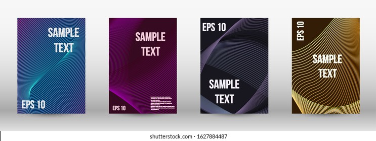 Modern abstract background. A set of trendy covers.  Wave lines.Striped background.  Trendy geometric patterns. EPS10 Vector Design.