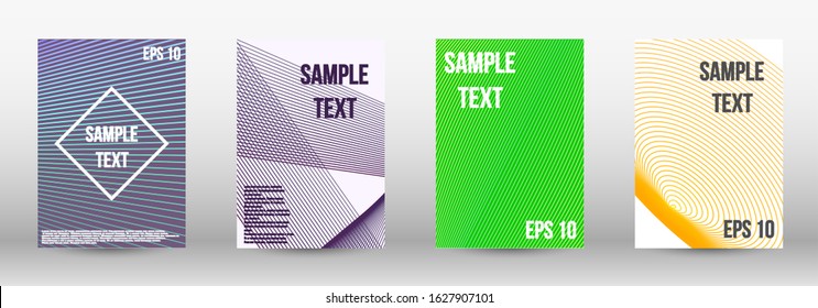 Modern abstract background. A set of trendy covers.  Geometric template with lines for booklet cover. Trendy geometric patterns. EPS10 Vector Design.