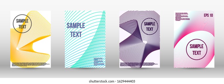 Modern abstract background. A set of trendy covers.  Geometric template with lines for booklet cover. Trendy geometric patterns. EPS10 Vector Design.