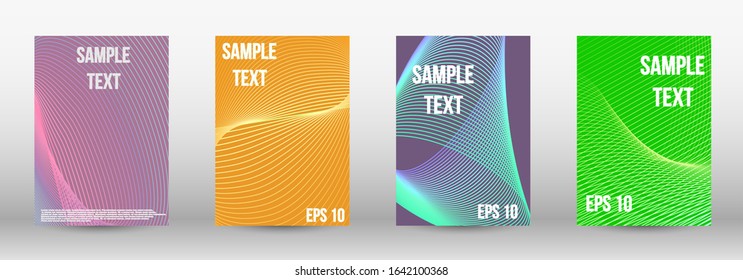 Modern abstract background. A set of trendy covers.  Wave lines.Striped background.  Trendy geometric patterns. EPS10 Vector Design.