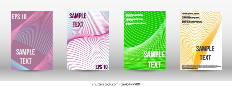 Modern abstract background. A set of trendy covers.  Wave lines.Striped background.  Trendy geometric patterns. EPS10 Vector Design.