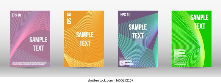 Modern abstract background. A set of trendy covers.  Geometric template with lines for booklet cover. Trendy geometric patterns. EPS10 Vector Design.
