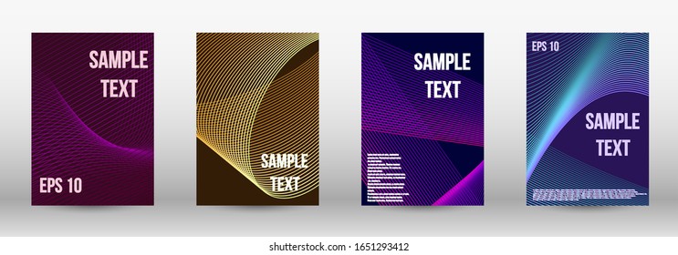 Modern abstract background. A set of trendy covers.  Geometric template with lines for booklet cover. Trendy geometric patterns. EPS10 Vector Design.