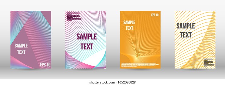 Moderner abstrakter Hintergrund. Eine Reihe von trendigen Covern. Wellenlinien.Streifen Hintergrund.  Trendy geometrische Muster. EPS10-Vektorillustration-Design.
