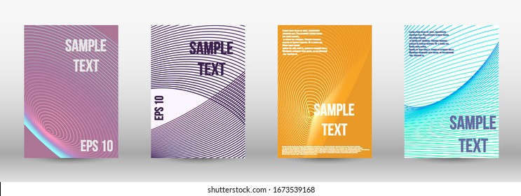 Modern abstract background. A set of trendy covers.  Geometric template with lines for booklet cover. Trendy geometric patterns. EPS10 Vector Design.