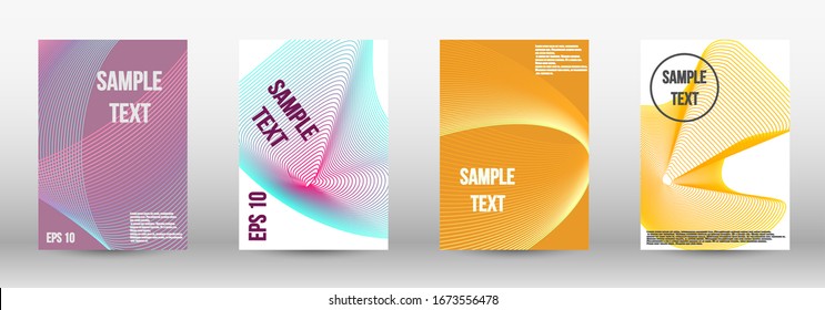 Modern abstract background. A set of trendy covers.  Wave lines.Striped background.  Trendy geometric patterns. EPS10 Vector Design.