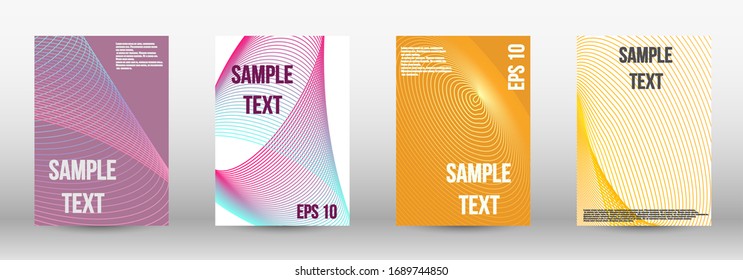Modern abstract background. A set of trendy covers.  Wave lines.Striped background.  Trendy geometric patterns. EPS10 Vector Design.