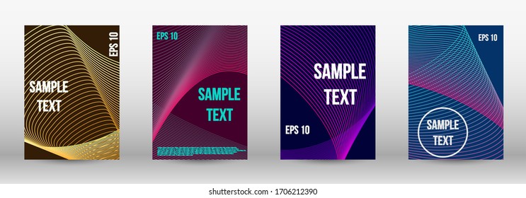 Modern abstract background. A set of trendy covers.  Wave lines.Striped background.  Trendy geometric patterns. EPS10 Vector Design.