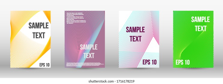 Modern abstract background. A set of trendy covers.  Wave lines.Striped background.  Trendy geometric patterns. EPS10 Vector Design.