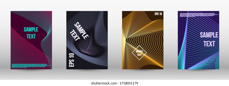 Modern abstract background. A set of trendy covers.  Wave lines.Striped background.  Trendy geometric patterns. EPS10 Vector Design.