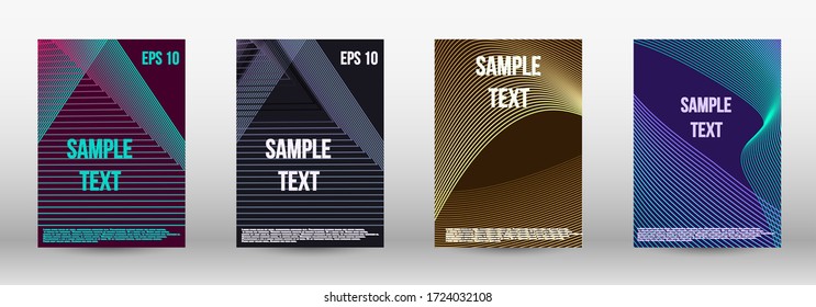 Moderner abstrakter Hintergrund. Eine Reihe von trendigen Covern. Geometrisches Template mit Linien für die Titelabdeckung. Trendy geometrische Muster. EPS10 Vektordesign.