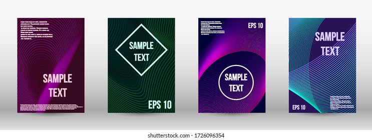 Modern abstract background. A set of trendy covers.  Wave lines.Striped background.  Trendy geometric patterns. EPS10 Vector Design.