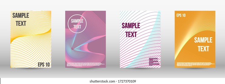 Moderner abstrakter Hintergrund. Eine Auswahl an trendigen Covers.  Geometrische Vorlage mit Zeilen für die Booklet-Abdeckung. Trendige geometrische Muster. EPS10 Vector Design.