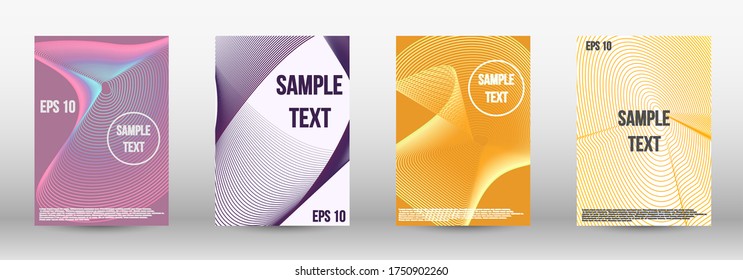 Modern abstract background. A set of trendy covers.  Geometric template with lines for booklet cover. Trendy geometric patterns. EPS10 Vector Design.