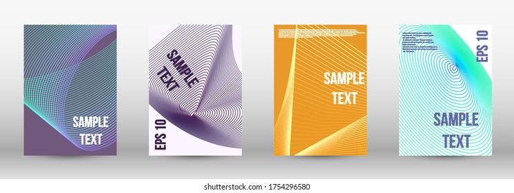 Modern abstract background. A set of trendy covers.  Wave lines.Striped background.  Trendy geometric patterns. EPS10 Vector Design.