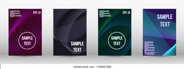 Modern abstract background. A set of trendy covers.  Wave lines.Striped background.  Trendy geometric patterns. EPS10 Vector Design.
